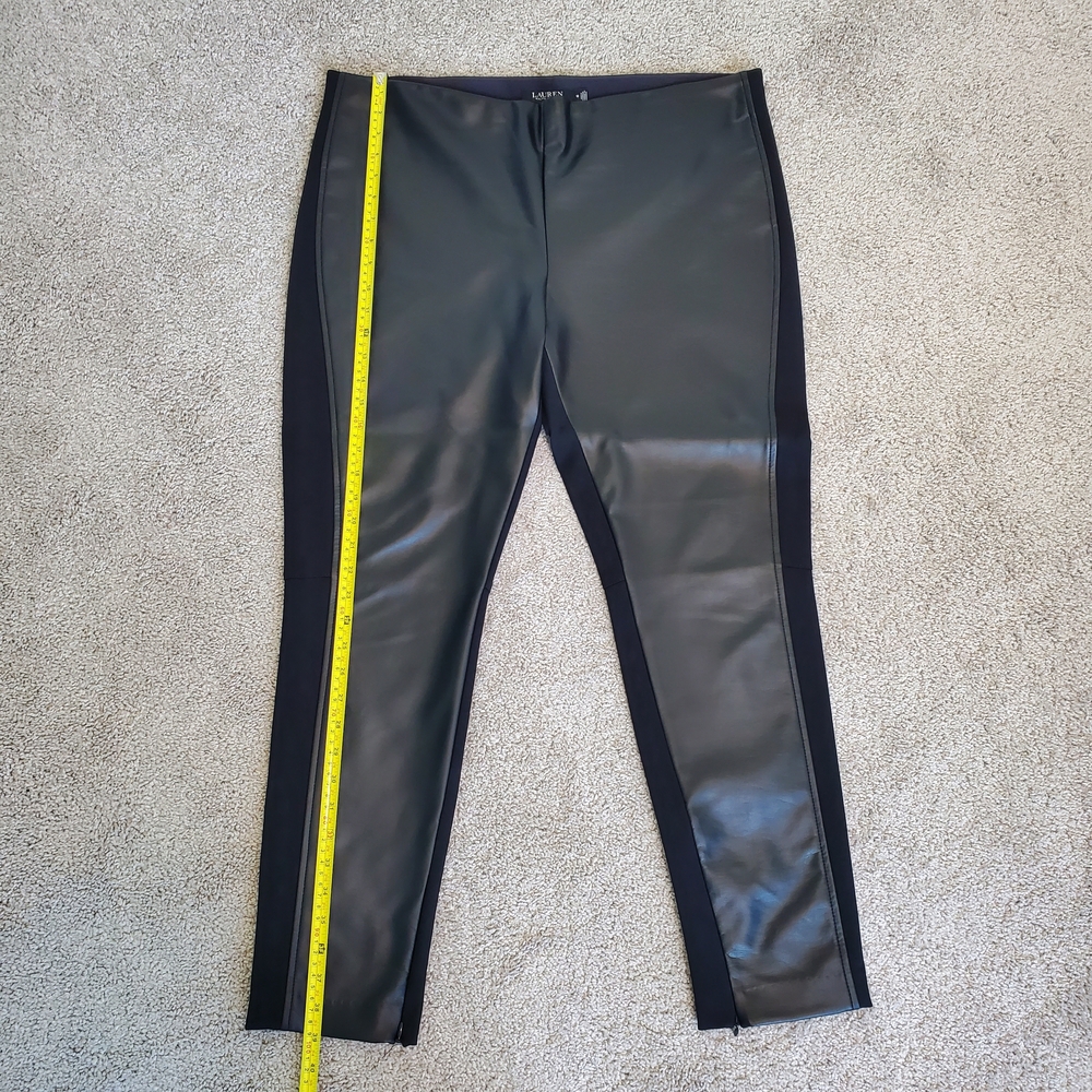 Lauren Ralph Lauren Women's Faux Leather Leggings, Black (Size 16) - Picture 6 of 9